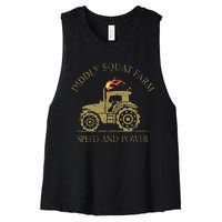 Perfect Tractor Design Diddly Squat Farm Speed And Power Women's Racerback Cropped Tank