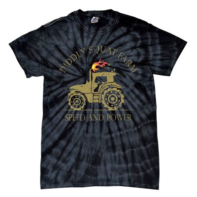 Perfect Tractor Design Diddly Squat Farm Speed And Power Tie-Dye T-Shirt