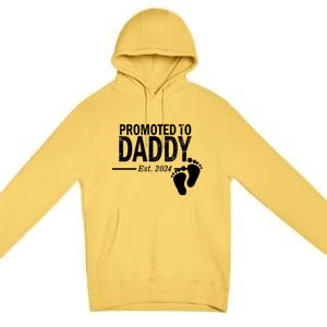 Promoted To Daddy Established 2024 New Dad Premium Pullover Hoodie