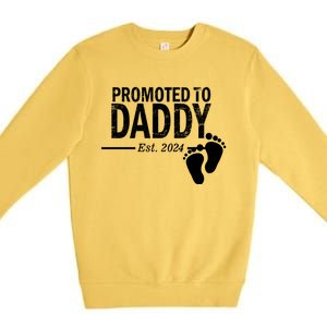 Promoted To Daddy Established 2024 New Dad Premium Crewneck Sweatshirt