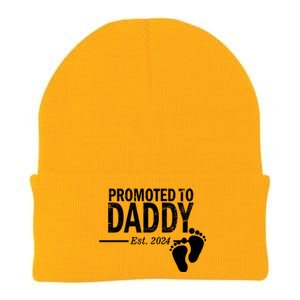 Promoted To Daddy Established 2024 New Dad Knit Cap Winter Beanie