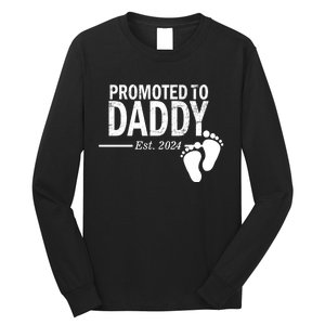 Promoted To Daddy Established 2024 New Dad Long Sleeve Shirt