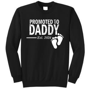 Promoted To Daddy Established 2024 New Dad Sweatshirt