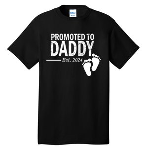 Promoted To Daddy Established 2024 New Dad Tall T-Shirt