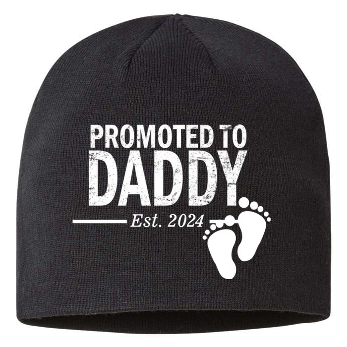 Promoted To Daddy Established 2024 New Dad Sustainable Beanie