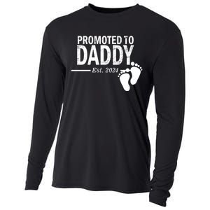 Promoted To Daddy Established 2024 New Dad Cooling Performance Long Sleeve Crew