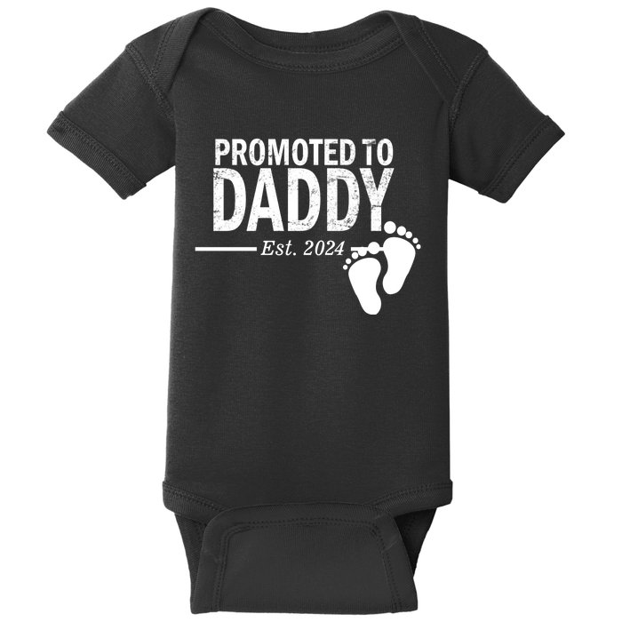 Promoted To Daddy Established 2024 New Dad Baby Bodysuit