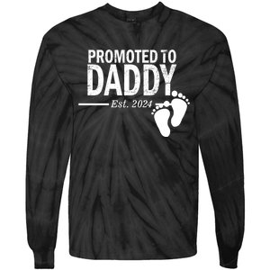 Promoted To Daddy Established 2024 New Dad Tie-Dye Long Sleeve Shirt