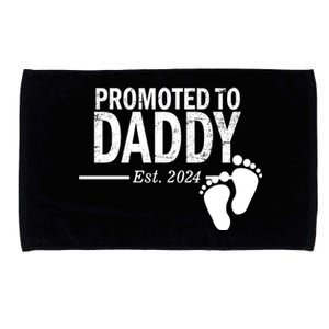 Promoted To Daddy Established 2024 New Dad Microfiber Hand Towel