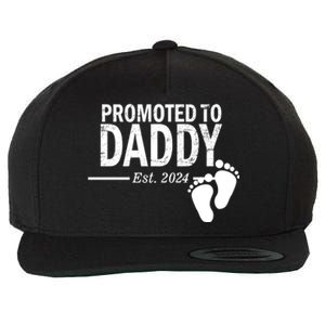 Promoted To Daddy Established 2024 New Dad Wool Snapback Cap