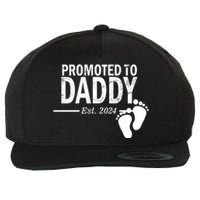 Promoted To Daddy Established 2024 New Dad Wool Snapback Cap