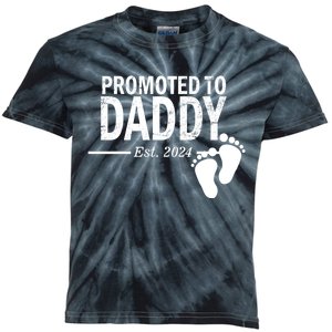 Promoted To Daddy Established 2024 New Dad Kids Tie-Dye T-Shirt