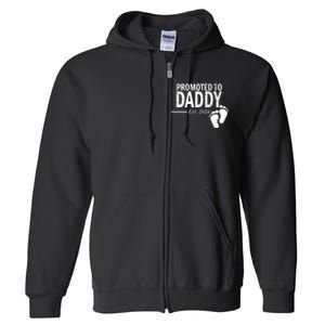 Promoted To Daddy Established 2024 New Dad Full Zip Hoodie