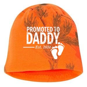 Promoted To Daddy Established 2024 New Dad Kati - Camo Knit Beanie