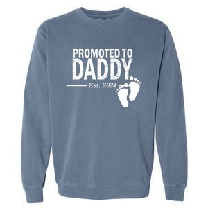 Promoted To Daddy Established 2024 New Dad Garment-Dyed Sweatshirt