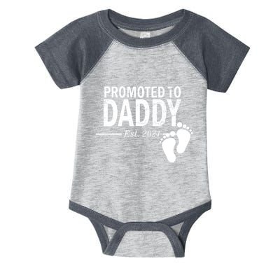 Promoted To Daddy Established 2024 New Dad Infant Baby Jersey Bodysuit