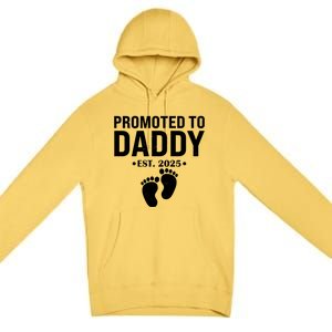 Promoted To Daddy Established 2025 New Dad Premium Pullover Hoodie