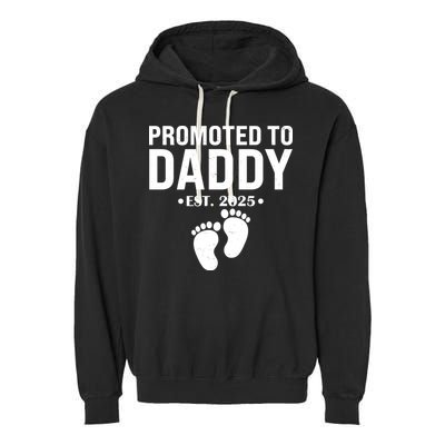 Promoted To Daddy Established 2025 New Dad Garment-Dyed Fleece Hoodie