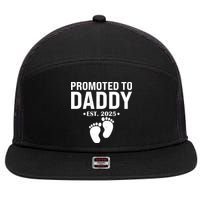 Promoted To Daddy Established 2025 New Dad 7 Panel Mesh Trucker Snapback Hat