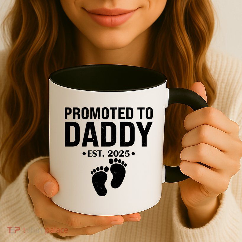 Promoted To Daddy Established 2025 New Dad Mug