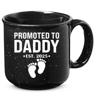 Promoted To Daddy Established 2025 New Dad 15oz Campfire Ceramic Mug