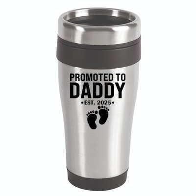 Promoted To Daddy Established 2025 New Dad 16oz Travel Tumbler