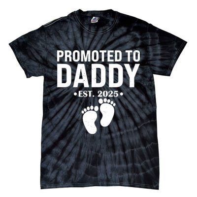 Promoted To Daddy Established 2025 New Dad Tie-Dye T-Shirt