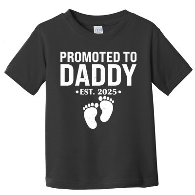 Promoted To Daddy Established 2025 New Dad Toddler T-Shirt