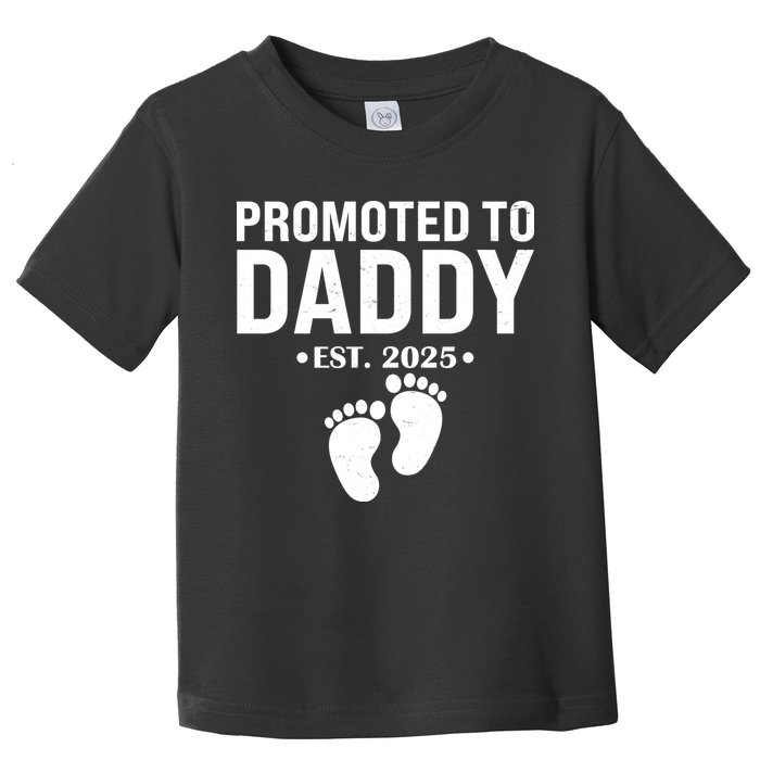 Promoted To Daddy Established 2025 New Dad Toddler T-Shirt