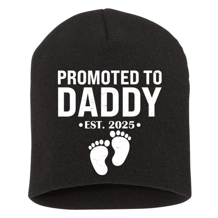 Promoted To Daddy Established 2025 New Dad Short Acrylic Beanie