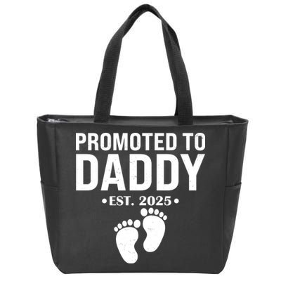 Promoted To Daddy Established 2025 New Dad Zip Tote Bag