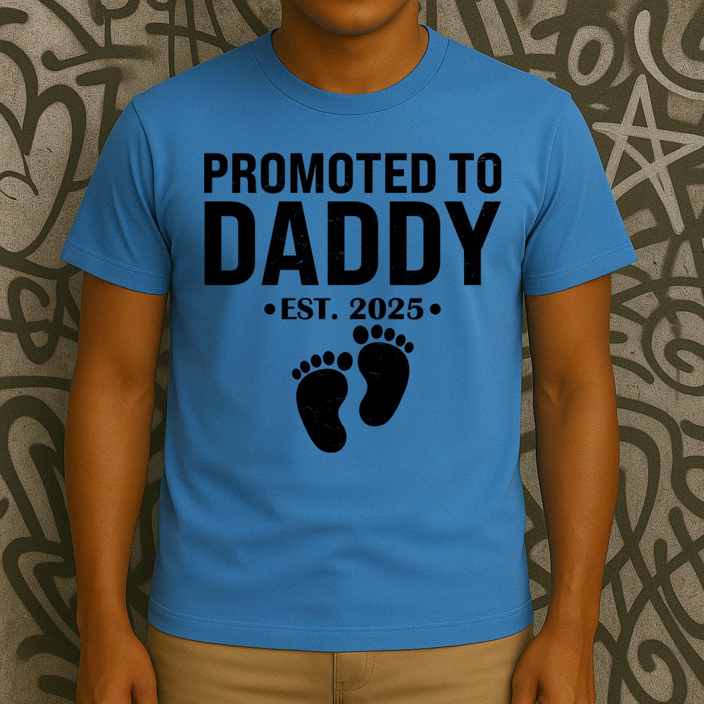 Promoted To Daddy Established 2025 New Dad T-Shirt