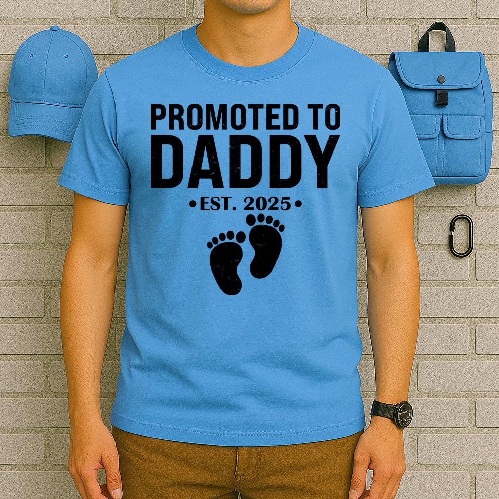 Promoted To Daddy Established 2025 New Dad T-Shirt
