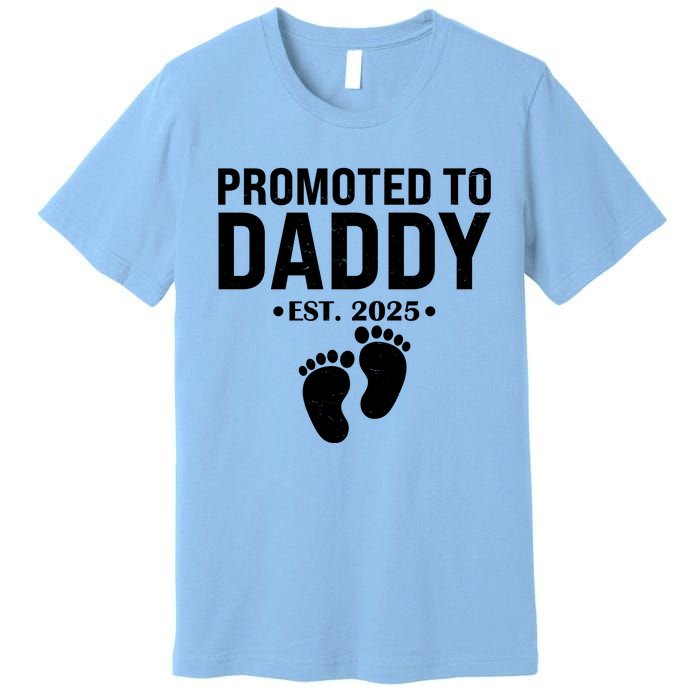 Promoted To Daddy Established 2025 New Dad Premium T-Shirt