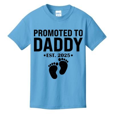 Promoted To Daddy Established 2025 New Dad Kids T-Shirt