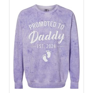 Promoted To Daddy Est 2024 New Dad FirstTime Dad Fathers Day Colorblast Crewneck Sweatshirt