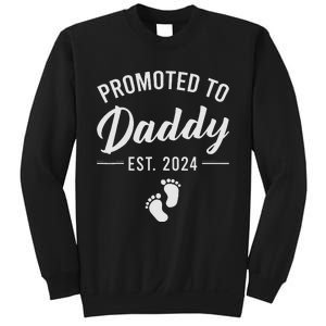 Promoted To Daddy Est 2024 New Dad FirstTime Dad Fathers Day Sweatshirt