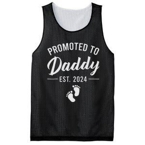 Promoted To Daddy Est 2024 New Dad FirstTime Dad Fathers Day Mesh Reversible Basketball Jersey Tank