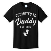 Promoted To Daddy Est 2024 New Dad FirstTime Dad Fathers Day Kids T-Shirt