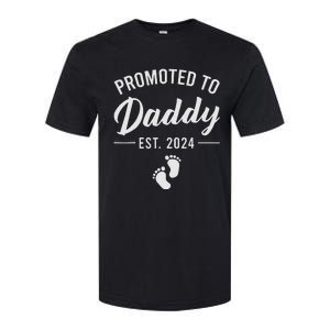 Promoted To Daddy Est 2024 New Dad FirstTime Dad Fathers Day Softstyle CVC T-Shirt