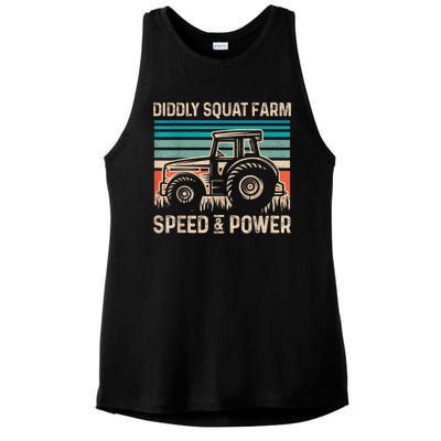 Perfect Tractor Design Diddly Squat Farm Speed And Power Vintage Retro Ladies PosiCharge Tri-Blend Wicking Tank