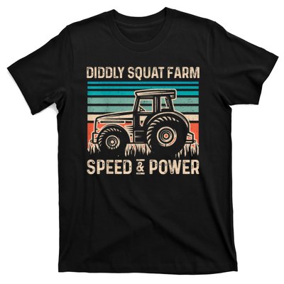 Perfect Tractor Design Diddly Squat Farm Speed And Power Vintage Retro T-Shirt