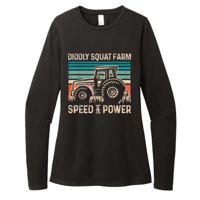 Perfect Tractor Design Diddly Squat Farm Speed And Power Vintage Retro Womens CVC Long Sleeve Shirt