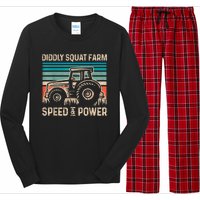 Perfect Tractor Design Diddly Squat Farm Speed And Power Vintage Retro Long Sleeve Pajama Set