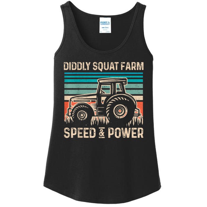 Perfect Tractor Design Diddly Squat Farm Speed And Power Vintage Retro Ladies Essential Tank