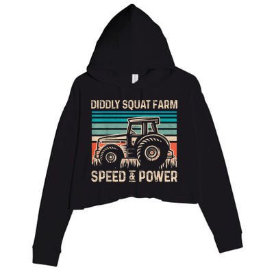 Perfect Tractor Design Diddly Squat Farm Speed And Power Vintage Retro Crop Fleece Hoodie