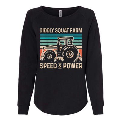 Perfect Tractor Design Diddly Squat Farm Speed And Power Vintage Retro Womens California Wash Sweatshirt