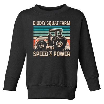 Perfect Tractor Design Diddly Squat Farm Speed And Power Vintage Retro Toddler Sweatshirt