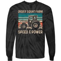 Perfect Tractor Design Diddly Squat Farm Speed And Power Vintage Retro Tie-Dye Long Sleeve Shirt