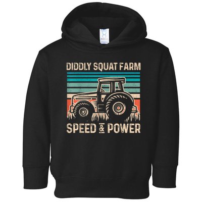 Perfect Tractor Design Diddly Squat Farm Speed And Power Vintage Retro Toddler Hoodie